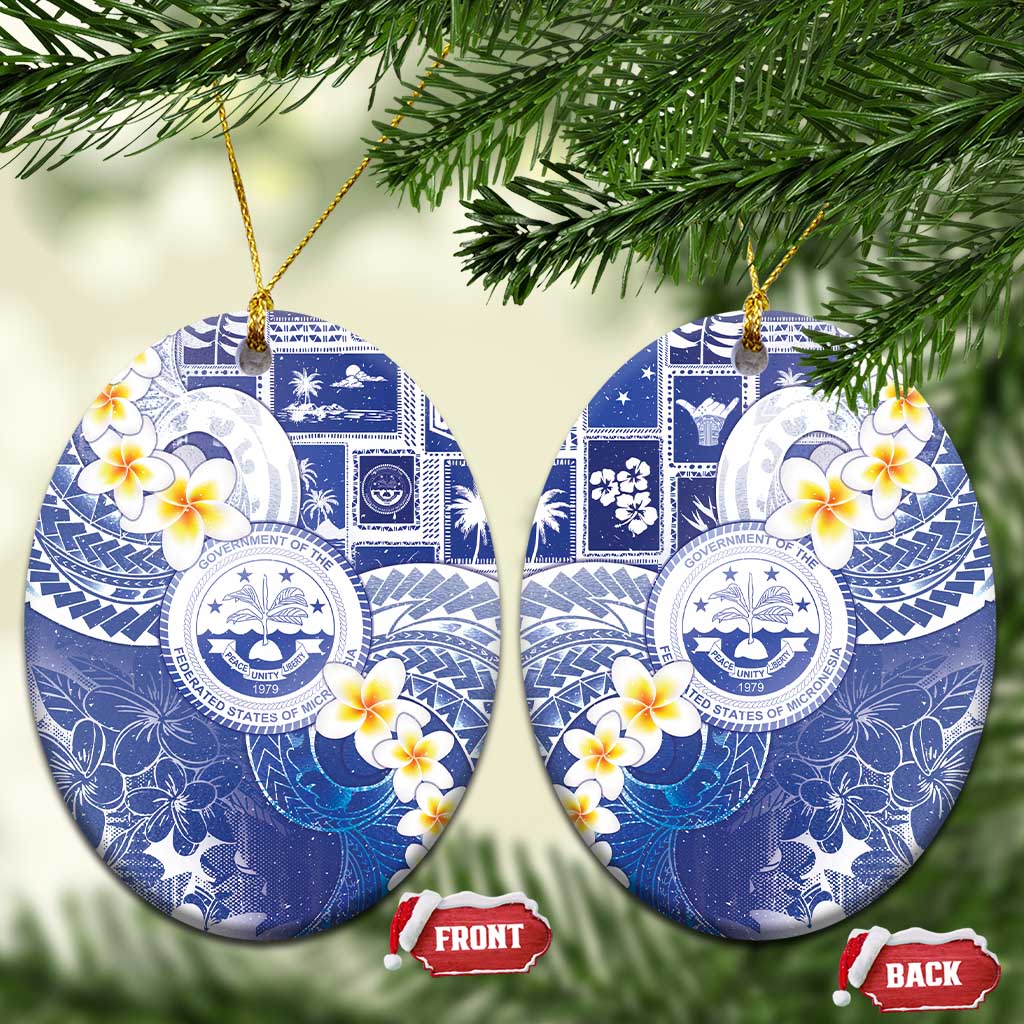 Federated States Of Micronesia Christmas Ceramic Ornament Retro Style Bright Version - Polynesian Pride