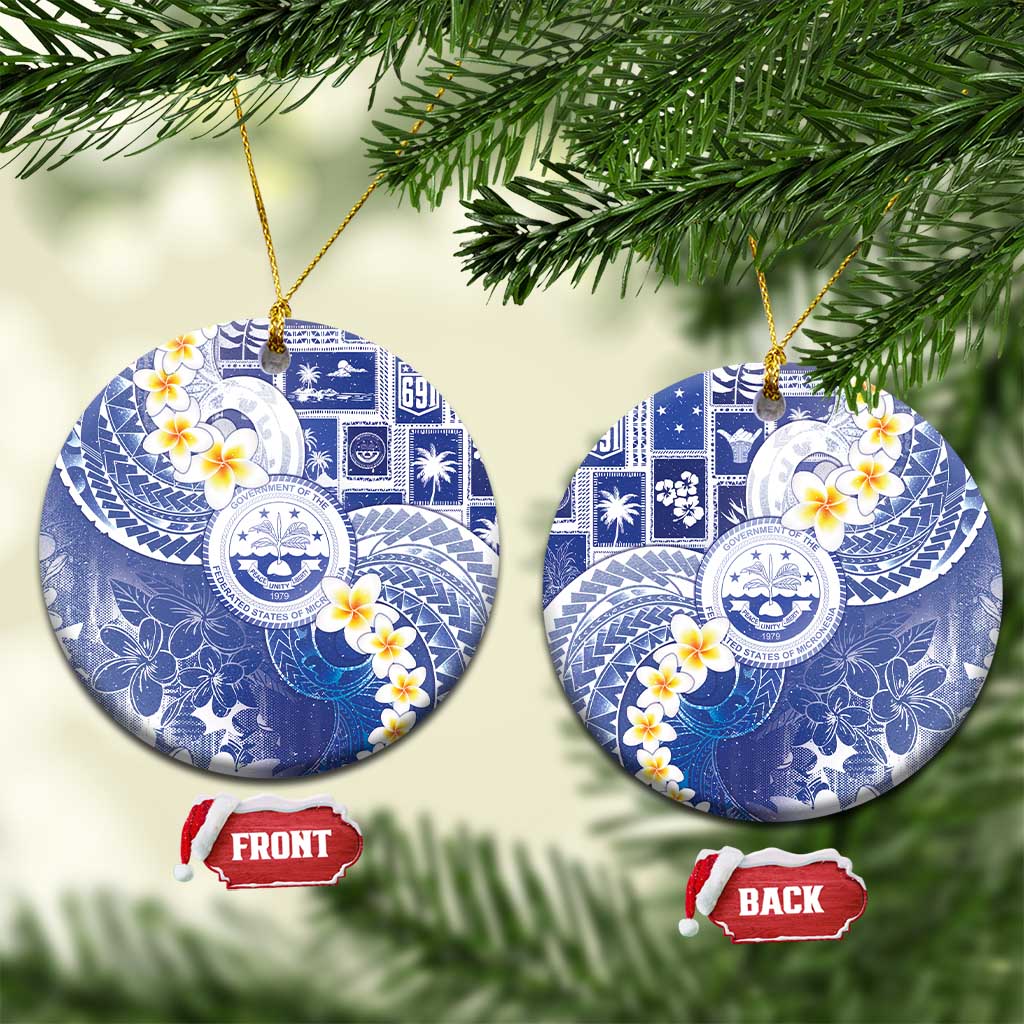 Federated States Of Micronesia Christmas Ceramic Ornament Retro Style Bright Version - Polynesian Pride