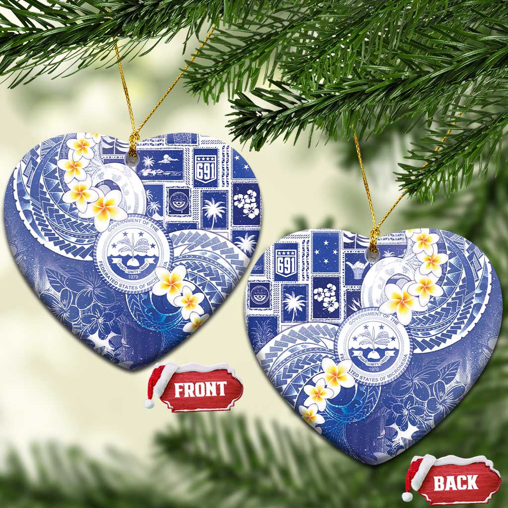 Federated States Of Micronesia Christmas Ceramic Ornament Retro Style Bright Version - Polynesian Pride