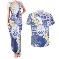 Federated States Of Micronesia Christmas Couples Matching Tank Maxi Dress and Hawaiian Shirt Retro Style Bright Version - Polynesian Pride
