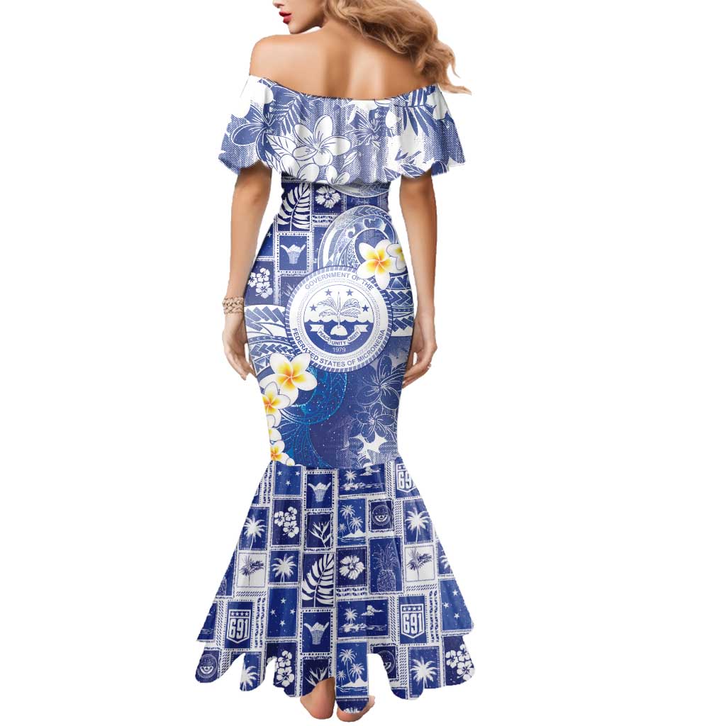 Federated States Of Micronesia Christmas Family Matching Mermaid Dress and Hawaiian Shirt Retro Style Bright Version - Polynesian Pride