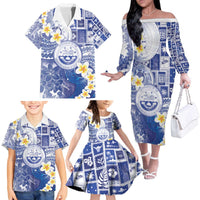 Federated States Of Micronesia Christmas Family Matching Off The Shoulder Long Sleeve Dress and Hawaiian Shirt Retro Style Bright Version LT05 - Polynesian Pride
