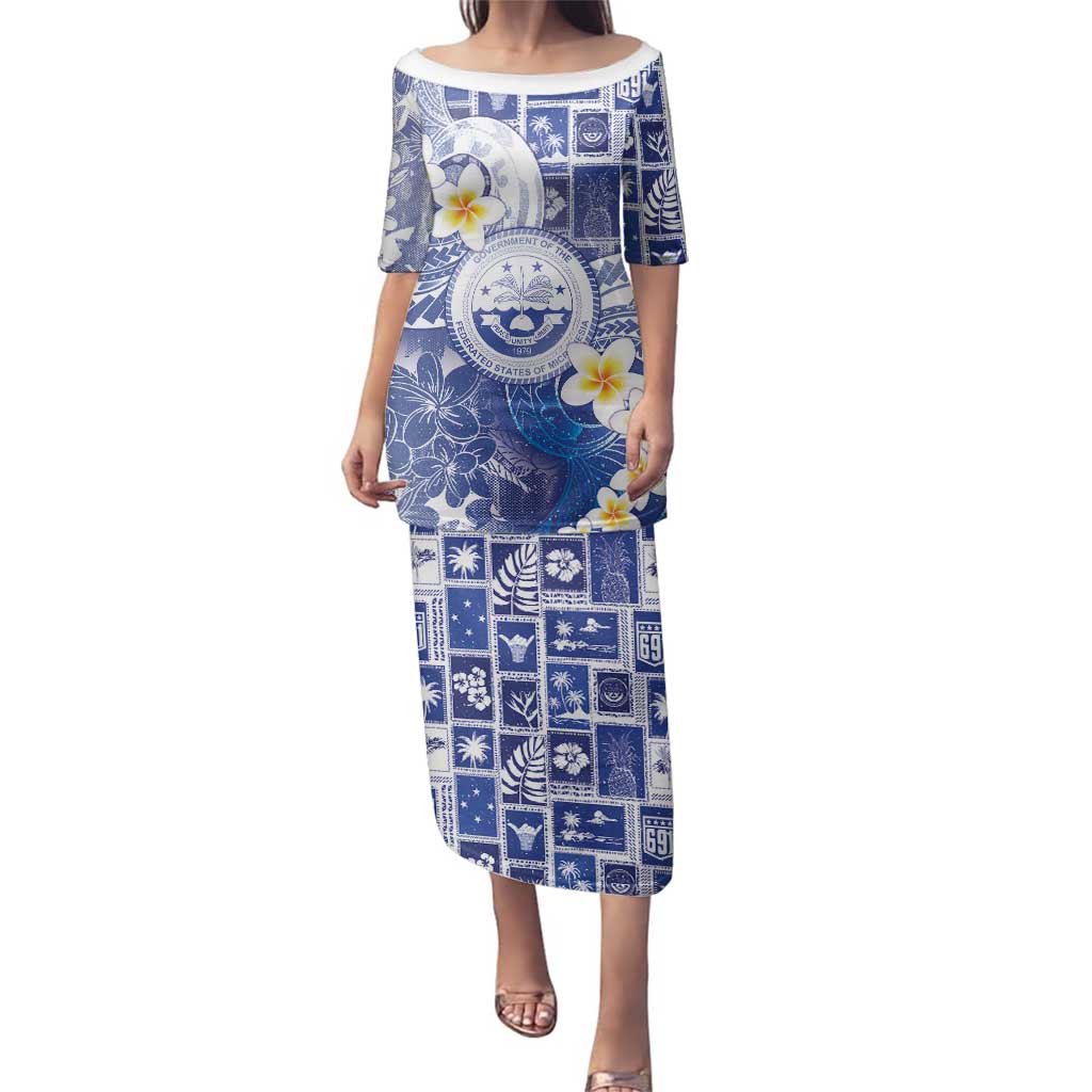 Federated States Of Micronesia Christmas Family Matching Puletasi and Hawaiian Shirt Retro Style Bright Version - Polynesian Pride