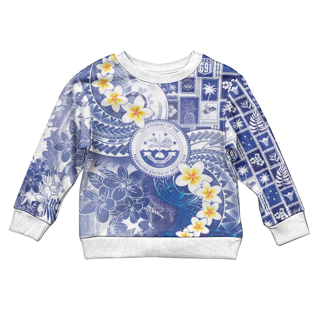 Federated States Of Micronesia Christmas Kid Ugly Christmas Sweater Retro Style Bright Version - Polynesian Pride