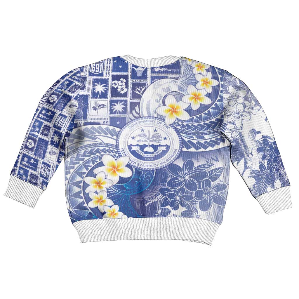 Federated States Of Micronesia Christmas Kid Ugly Christmas Sweater Retro Style Bright Version - Polynesian Pride