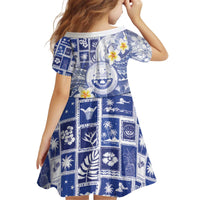 Federated States Of Micronesia Christmas Kid Short Sleeve Dress Retro Style Bright Version - Polynesian Pride