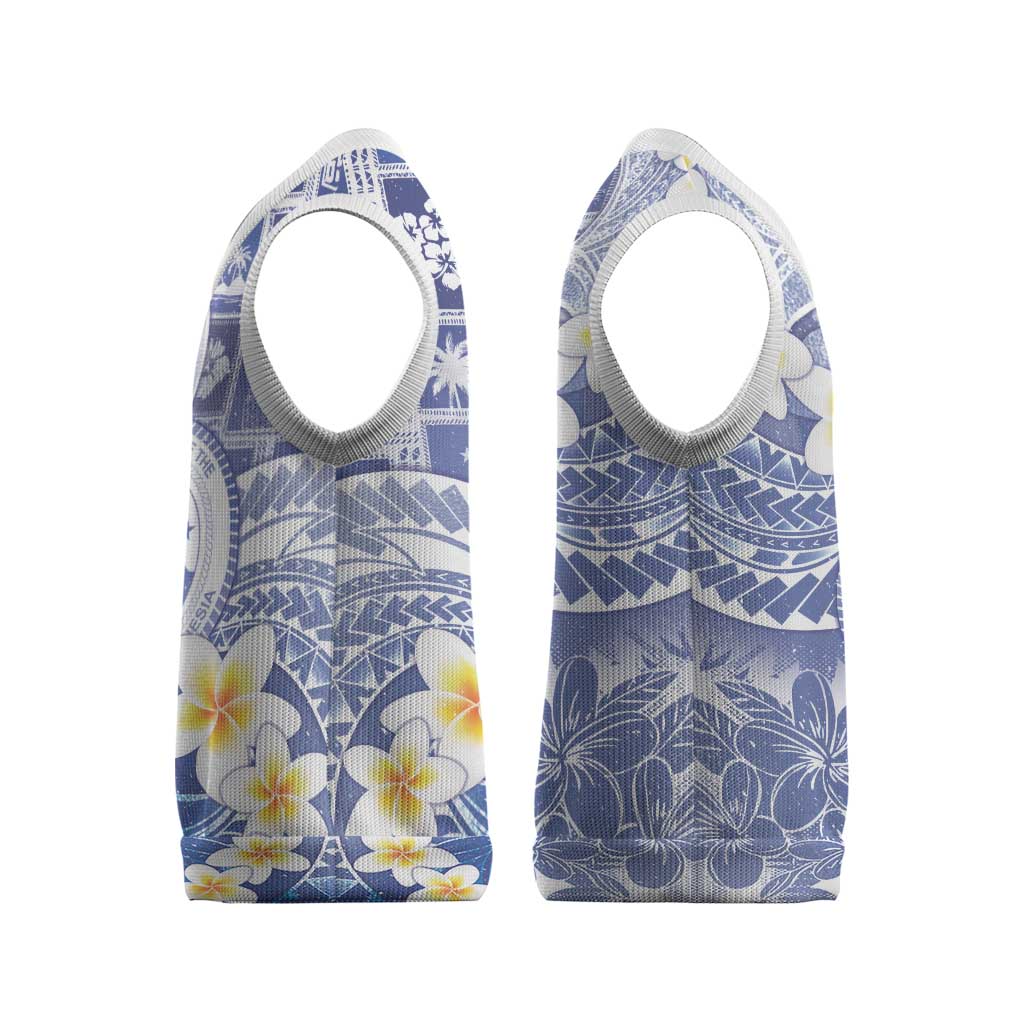 Federated States Of Micronesia Christmas Knitted V-Neck Vest Retro Style Bright Version - Polynesian Pride