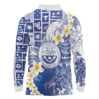 Federated States Of Micronesia Christmas Long Sleeve Polo Shirt Retro Style Bright Version - Polynesian Pride