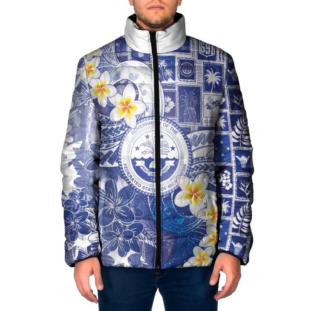 Federated States Of Micronesia Christmas Padded Jacket Retro Style Bright Version - Polynesian Pride