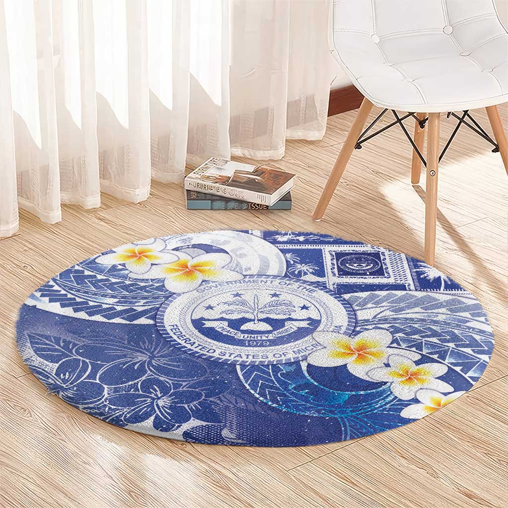 Federated States Of Micronesia Christmas Round Carpet Retro Style Bright Version - Polynesian Pride