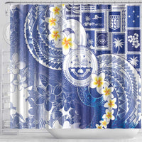 Federated States Of Micronesia Christmas Shower Curtain Retro Style Bright Version - Polynesian Pride