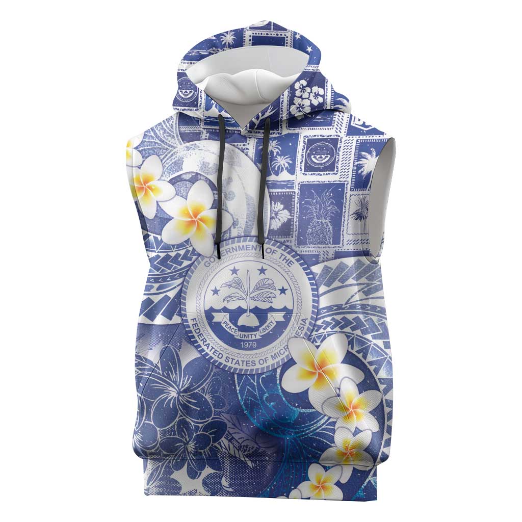 Federated States Of Micronesia Christmas Sleeveless Hoodie Retro Style Bright Version - Polynesian Pride