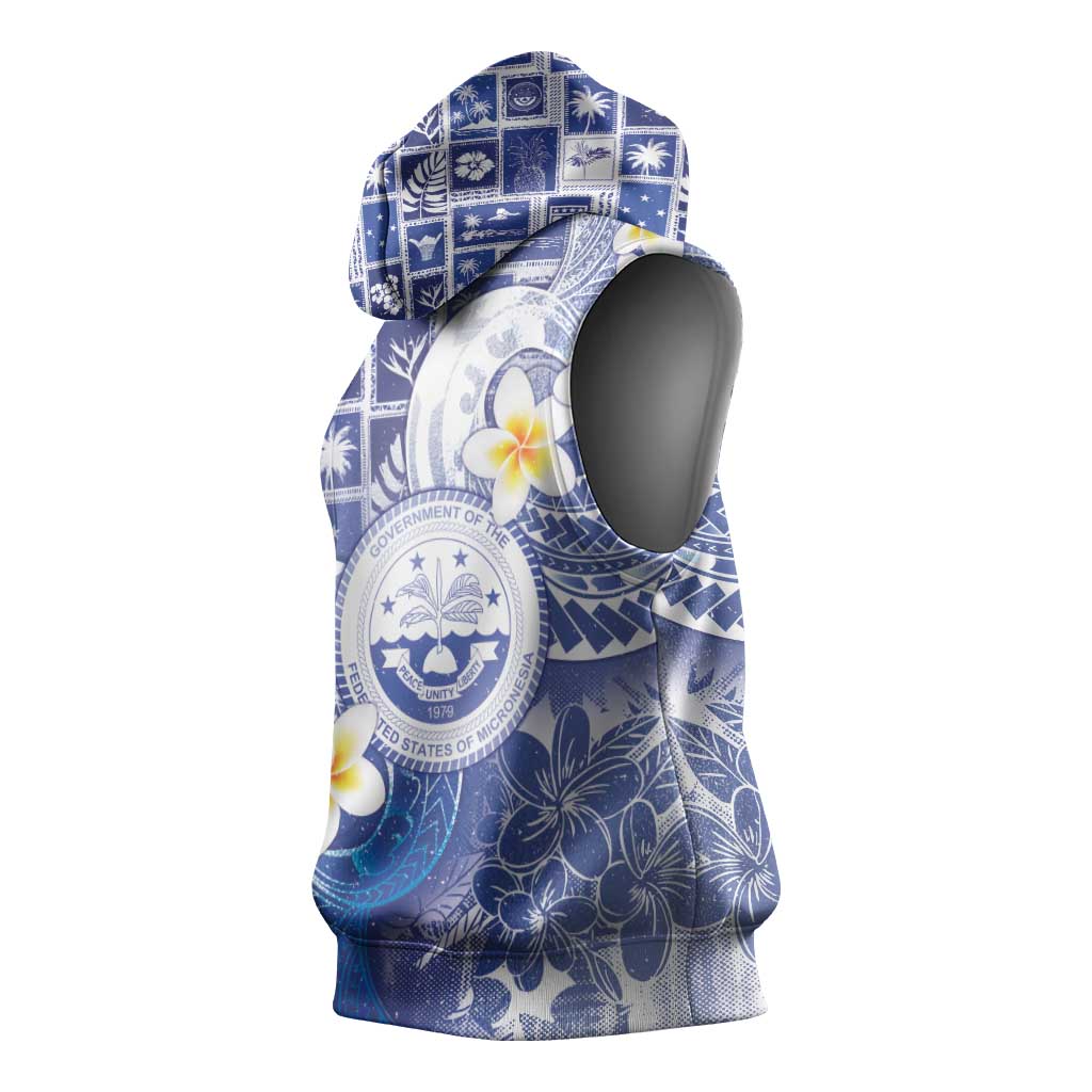 Federated States Of Micronesia Christmas Sleeveless Hoodie Retro Style Bright Version - Polynesian Pride