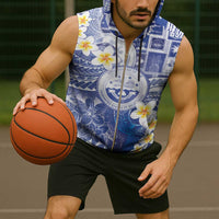 Federated States Of Micronesia Christmas Sleeveless Zip Hoodie Retro Style Bright Version - Polynesian Pride