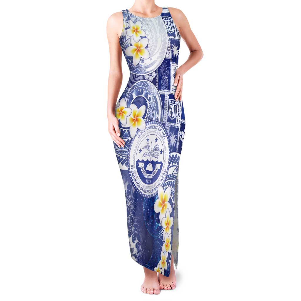 Federated States Of Micronesia Christmas Tank Maxi Dress Retro Style Bright Version - Polynesian Pride