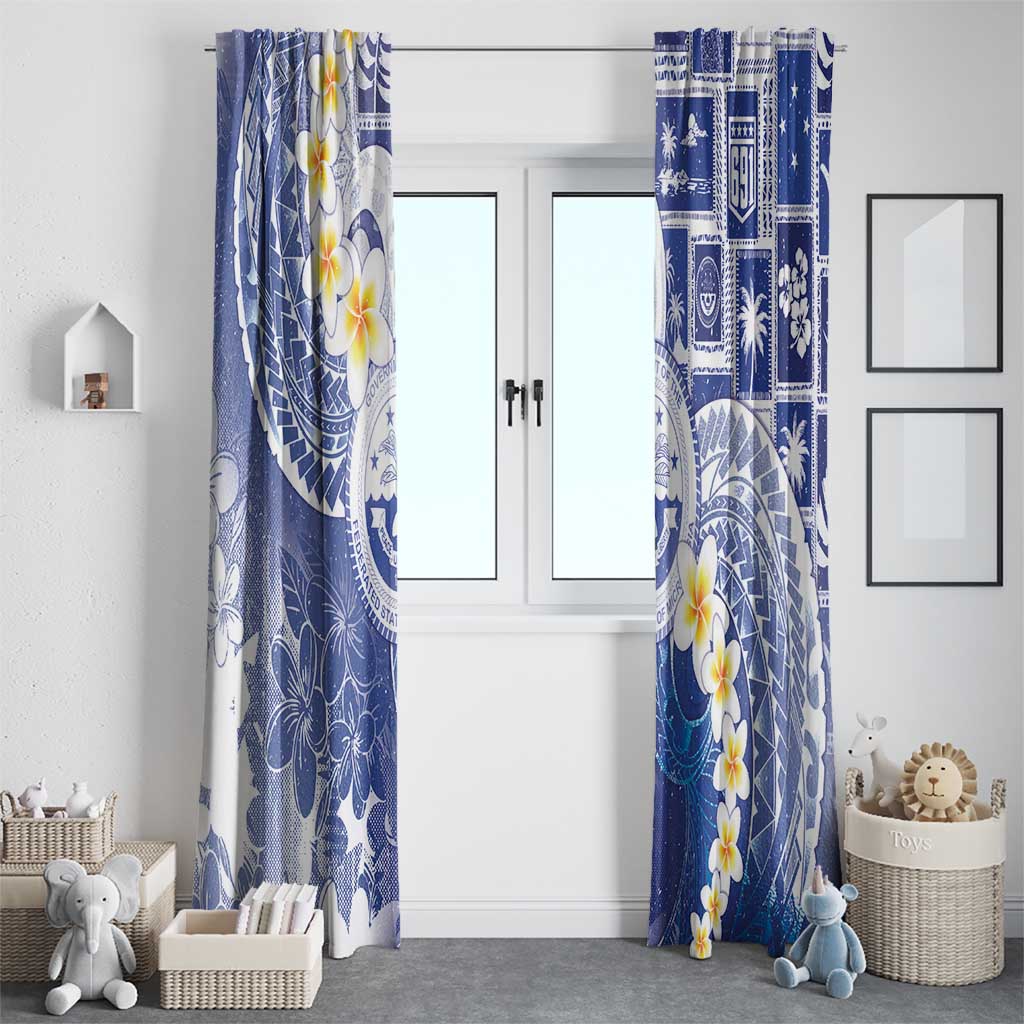 Federated States Of Micronesia Christmas Window Curtain Retro Style Bright Version - Polynesian Pride