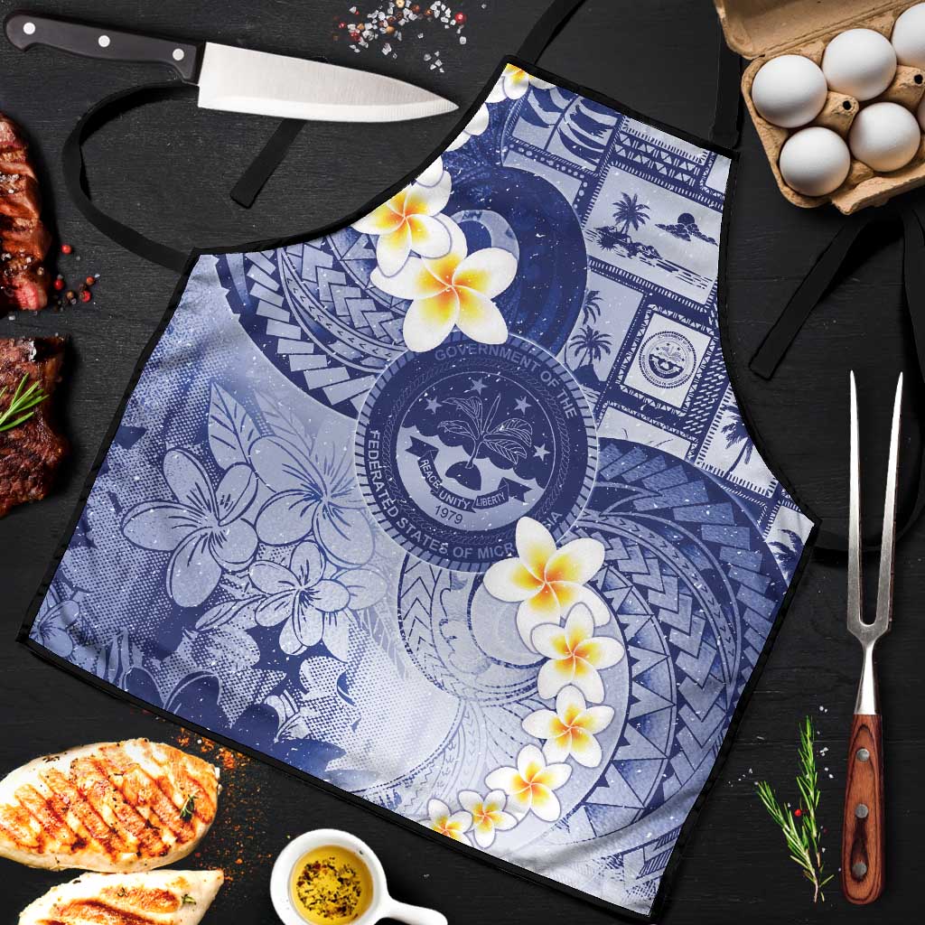 Federated States Of Micronesia Christmas Apron Retro Style Dark Version - Polynesian Pride