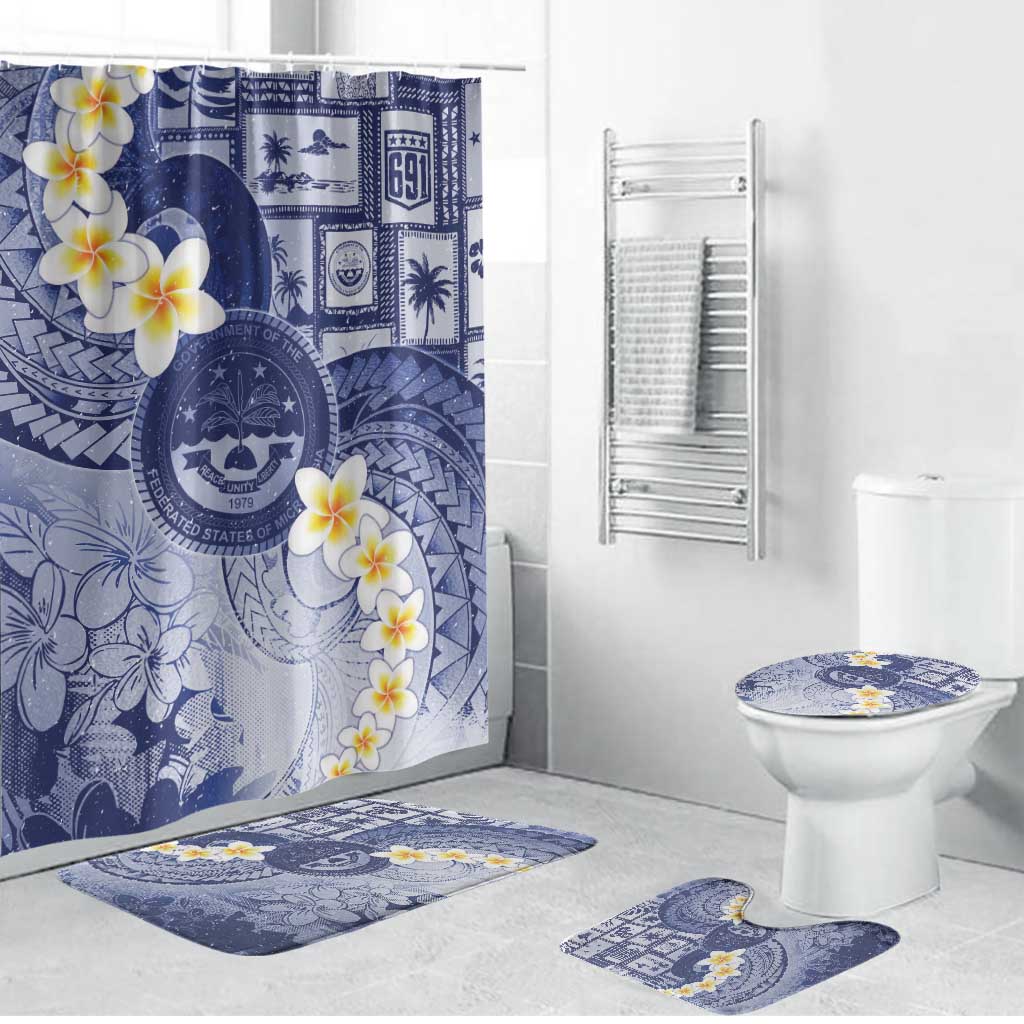Federated States Of Micronesia Christmas Bathroom Set Retro Style Dark Version - Polynesian Pride