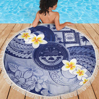 Federated States Of Micronesia Christmas Beach Blanket Retro Style Dark Version - Polynesian Pride