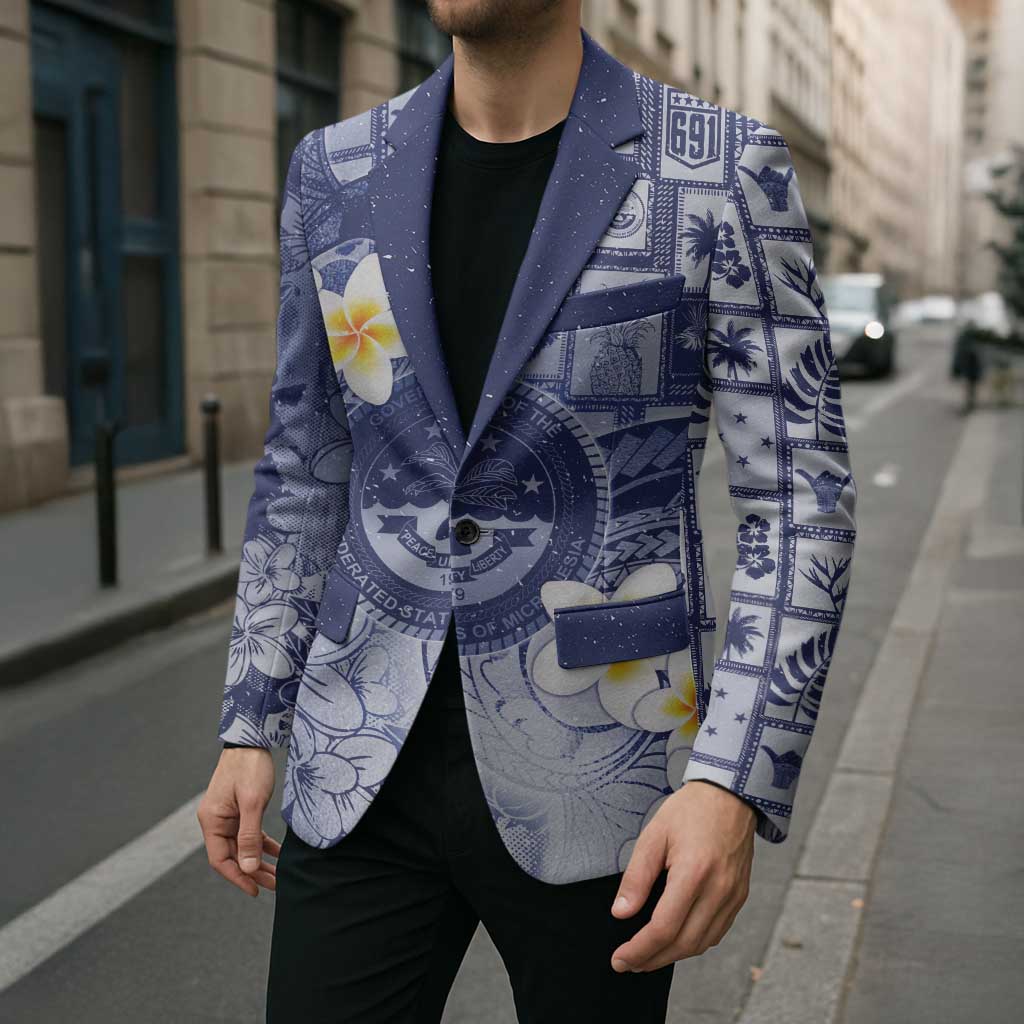 Federated States Of Micronesia Christmas Blazer Retro Style Dark Version - Polynesian Pride