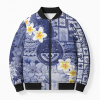 Federated States Of Micronesia Christmas Bomber Puffer Jacket Retro Style Dark Version - Polynesian Pride