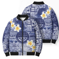 Federated States Of Micronesia Christmas Bomber Puffer Jacket Retro Style Dark Version - Polynesian Pride
