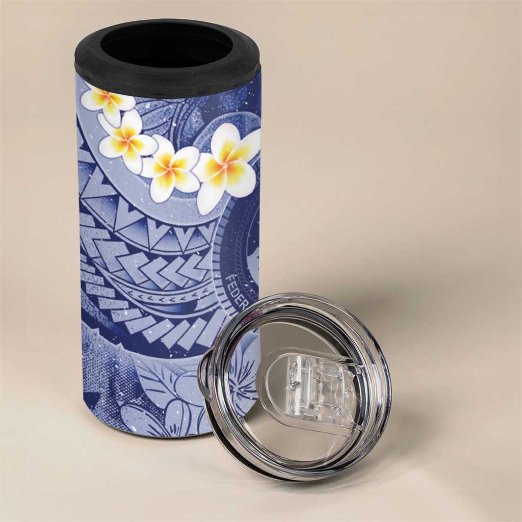 Federated States Of Micronesia Christmas 4 in 1 Can Cooler Tumbler Retro Style Dark Version - Polynesian Pride