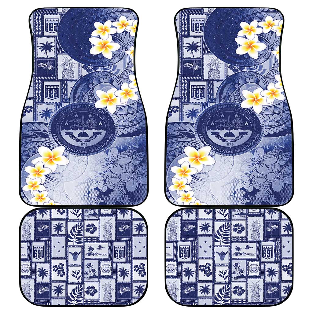 Federated States Of Micronesia Christmas Car Mats Retro Style Dark Version - Polynesian Pride