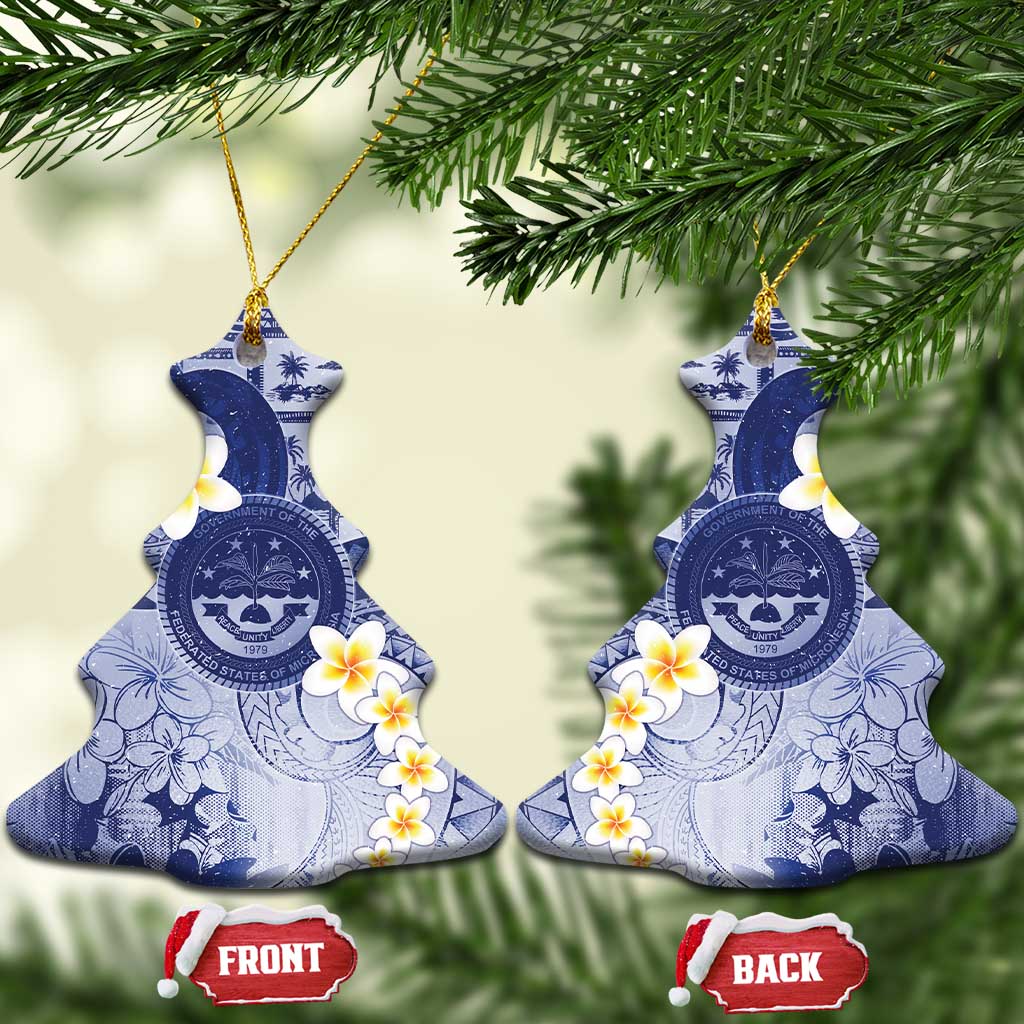 Federated States Of Micronesia Christmas Ceramic Ornament Retro Style Dark Version - Polynesian Pride