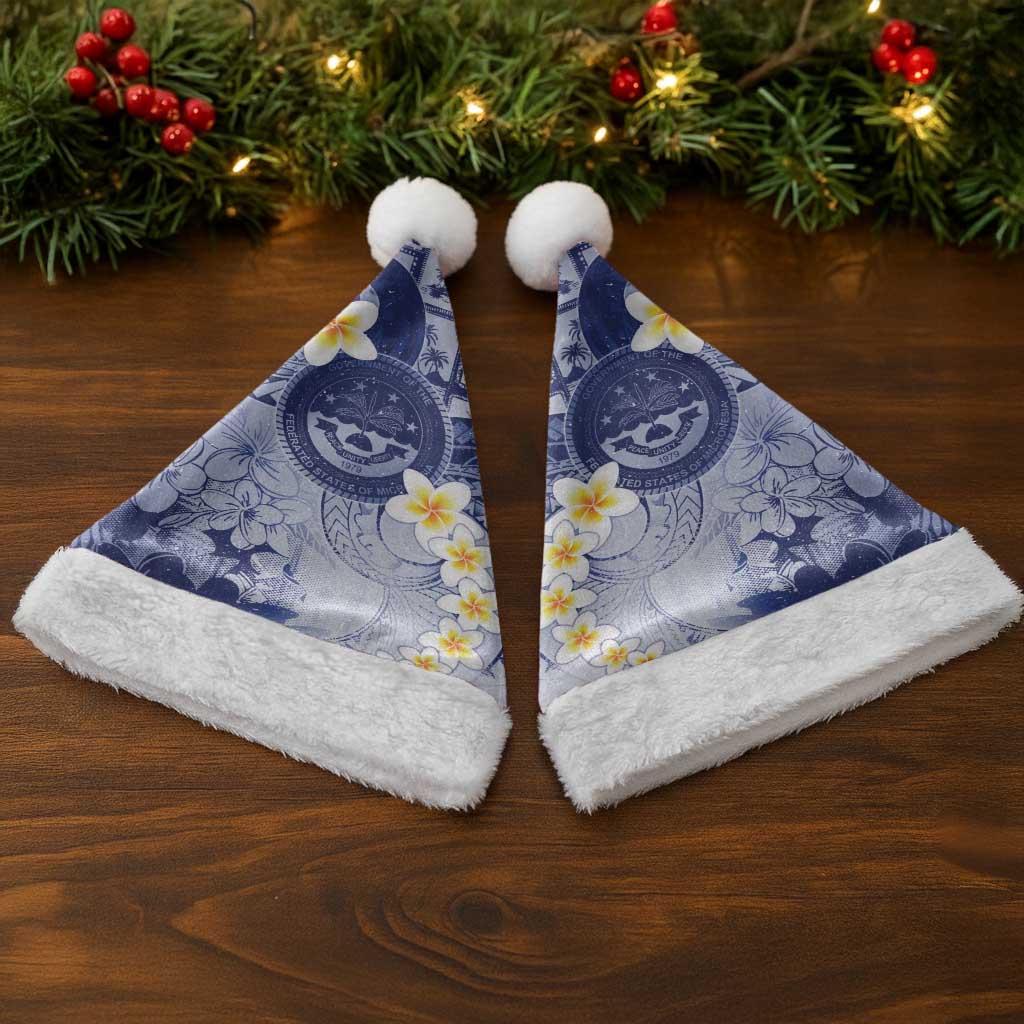 Federated States Of Micronesia Christmas Santa Hat Retro Style Dark Version - Polynesian Pride