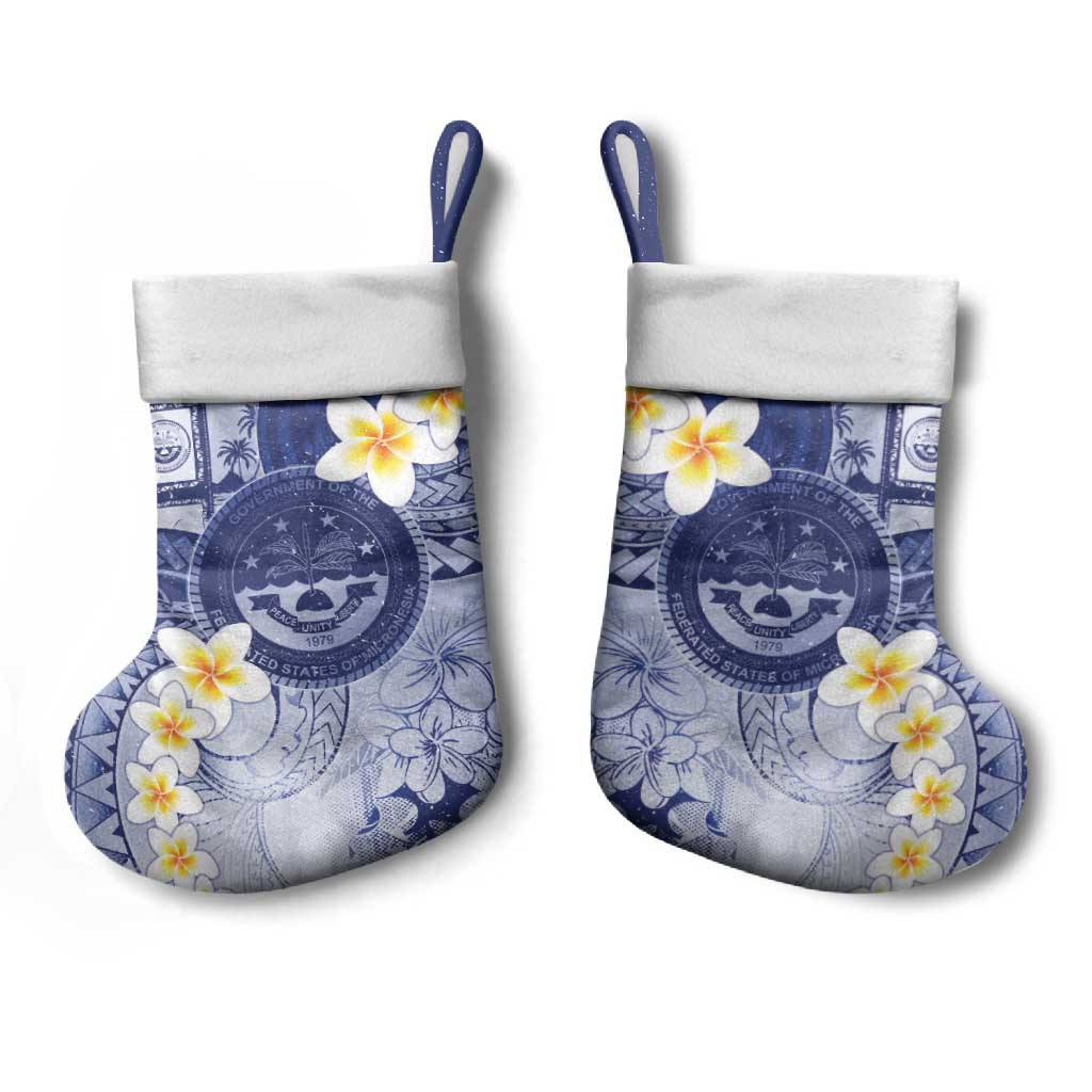 Federated States Of Micronesia Christmas Stocking Retro Style Dark Version - Polynesian Pride