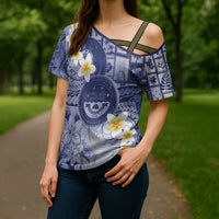 Federated States Of Micronesia Christmas Cross Shoulder Shirt Retro Style Dark Version - Polynesian Pride