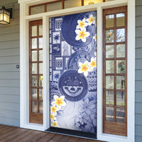 Federated States Of Micronesia Christmas Door Cover Retro Style Dark Version - Polynesian Pride