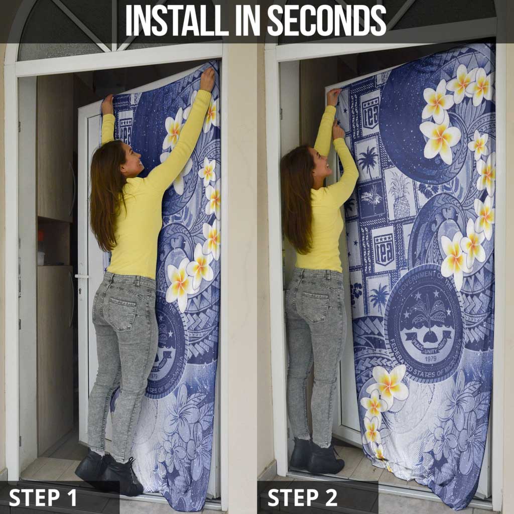 Federated States Of Micronesia Christmas Door Cover Retro Style Dark Version - Polynesian Pride