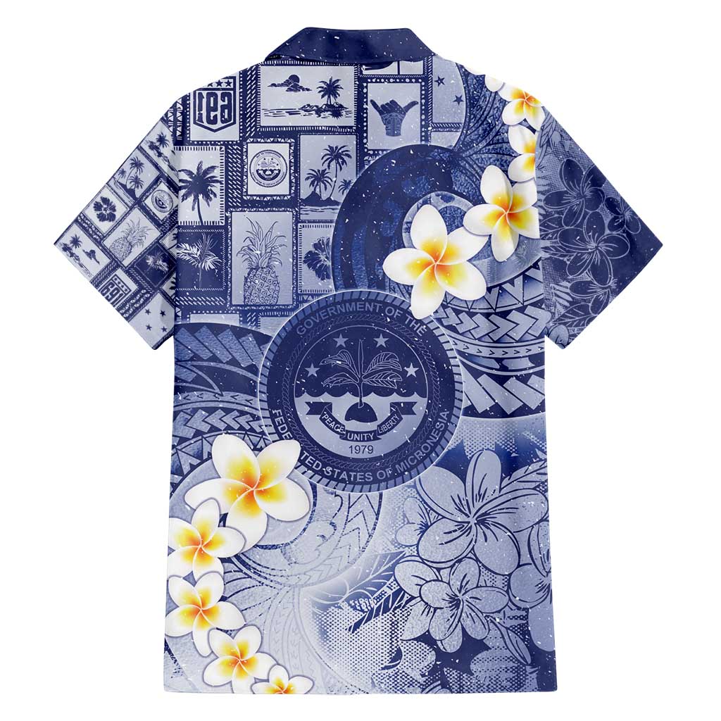 Federated States Of Micronesia Christmas Family Matching Long Sleeve Bodycon Dress and Hawaiian Shirt Retro Style Dark Version - Polynesian Pride