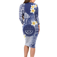 Federated States Of Micronesia Christmas Family Matching Long Sleeve Bodycon Dress and Hawaiian Shirt Retro Style Dark Version - Polynesian Pride