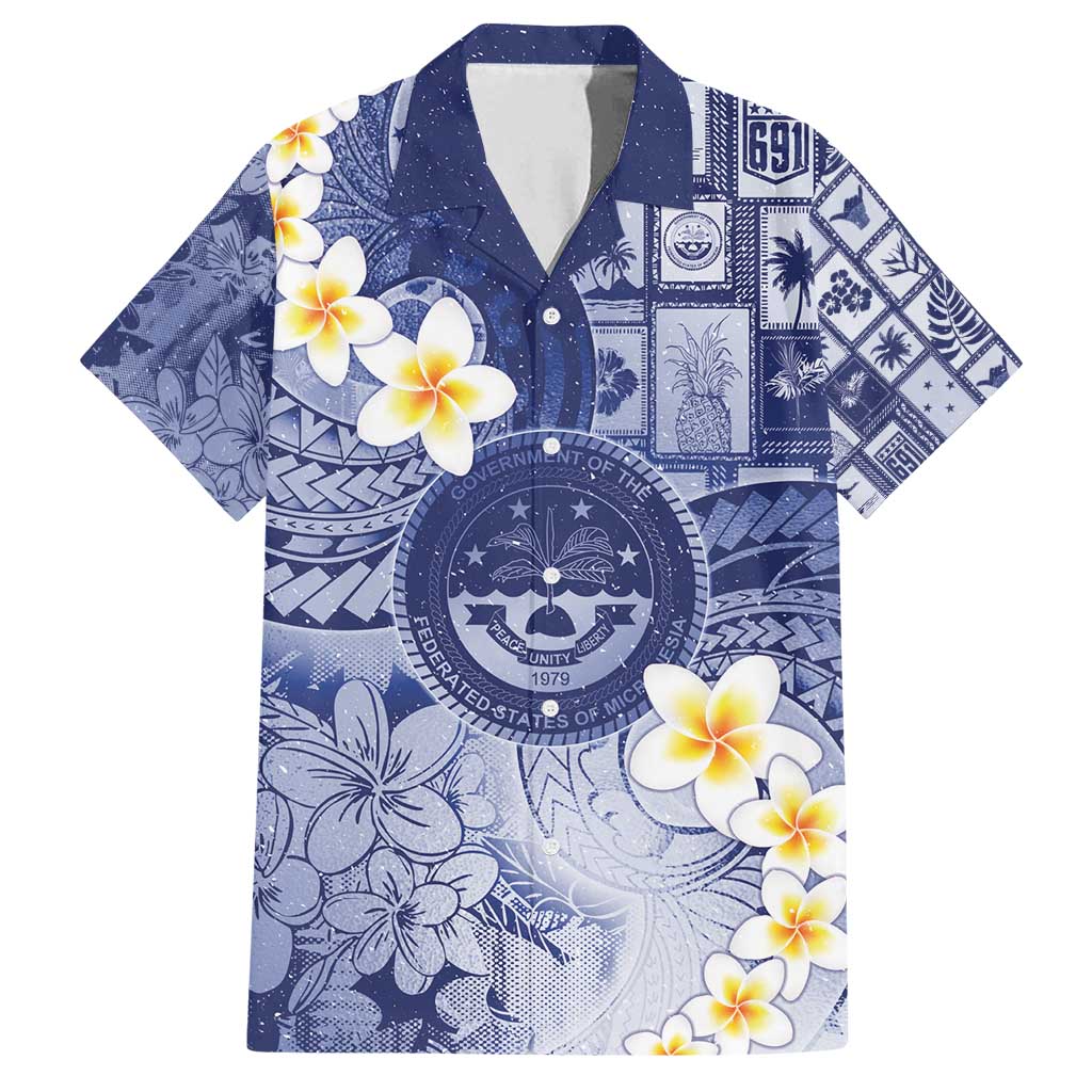 Federated States Of Micronesia Christmas Family Matching Off Shoulder Maxi Dress and Hawaiian Shirt Retro Style Dark Version - Polynesian Pride