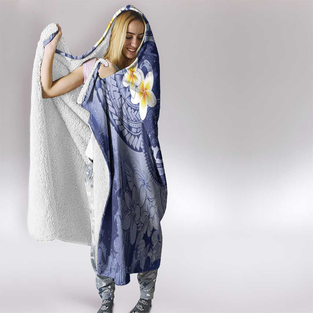 Federated States Of Micronesia Christmas Hooded Blanket Retro Style Dark Version - Polynesian Pride