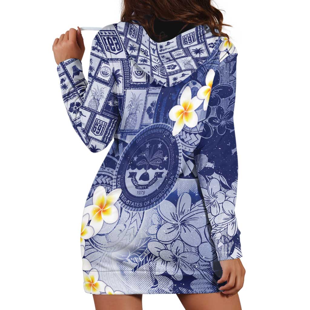 Federated States Of Micronesia Christmas Hoodie Dress Retro Style Dark Version - Polynesian Pride