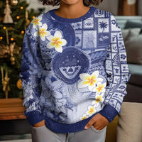 Federated States Of Micronesia Christmas Kid Ugly Christmas Sweater Retro Style Dark Version - Polynesian Pride