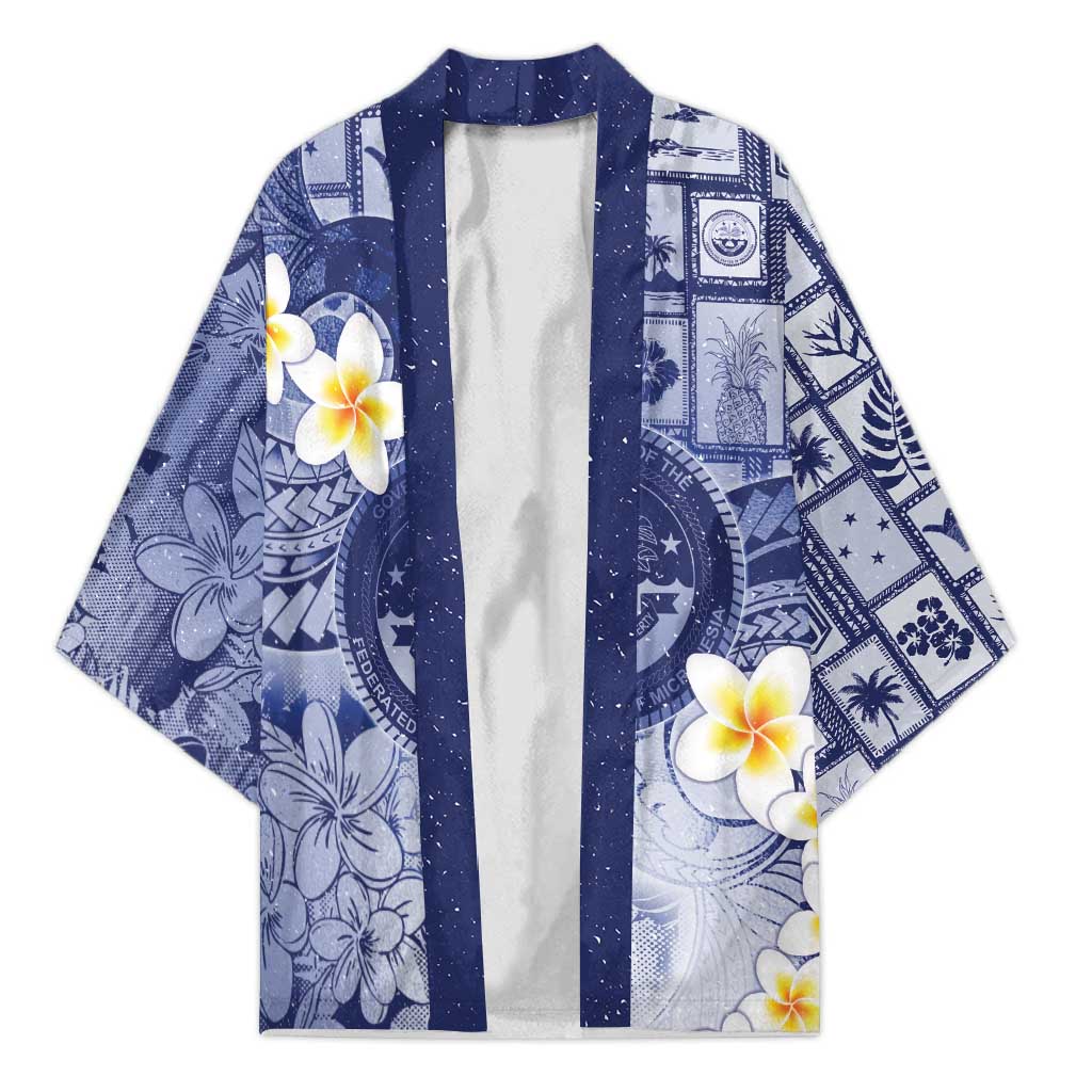 Federated States Of Micronesia Christmas Kimono Retro Style Dark Version - Polynesian Pride