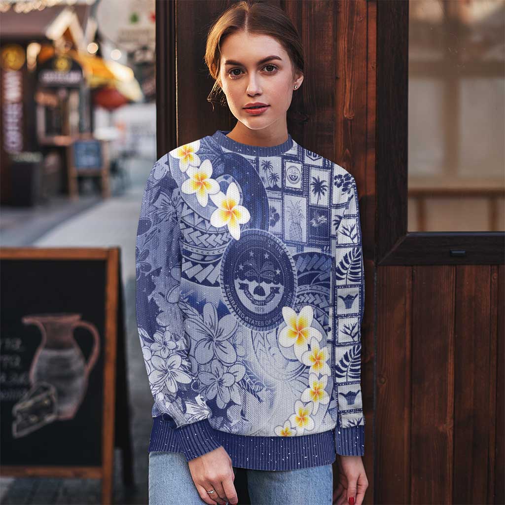 Federated States Of Micronesia Christmas Ugly Christmas Sweater Retro Style Dark Version - Polynesian Pride