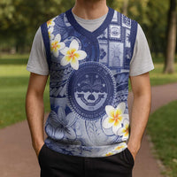 Federated States Of Micronesia Christmas Knitted V-Neck Vest Retro Style Dark Version - Polynesian Pride