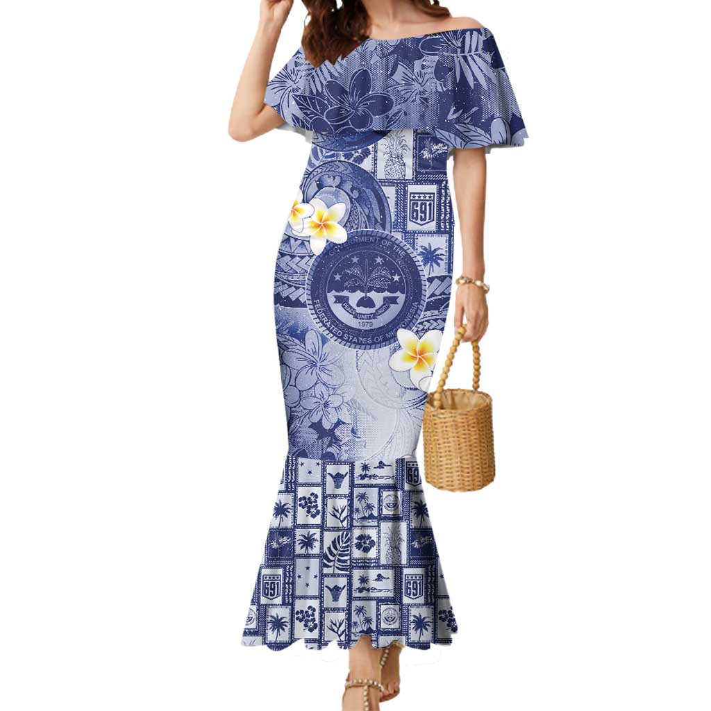 Federated States Of Micronesia Christmas Mermaid Dress Retro Style Dark Version - Polynesian Pride