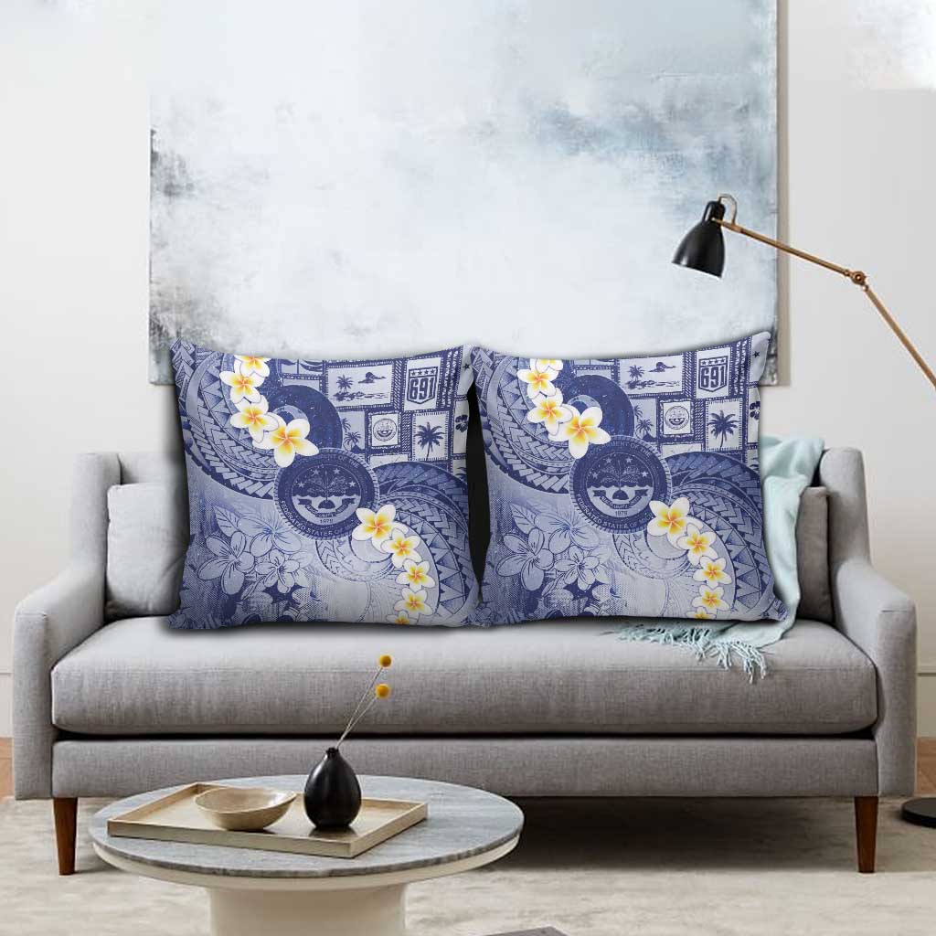 Federated States Of Micronesia Christmas Pillow Cover Retro Style Dark Version - Polynesian Pride