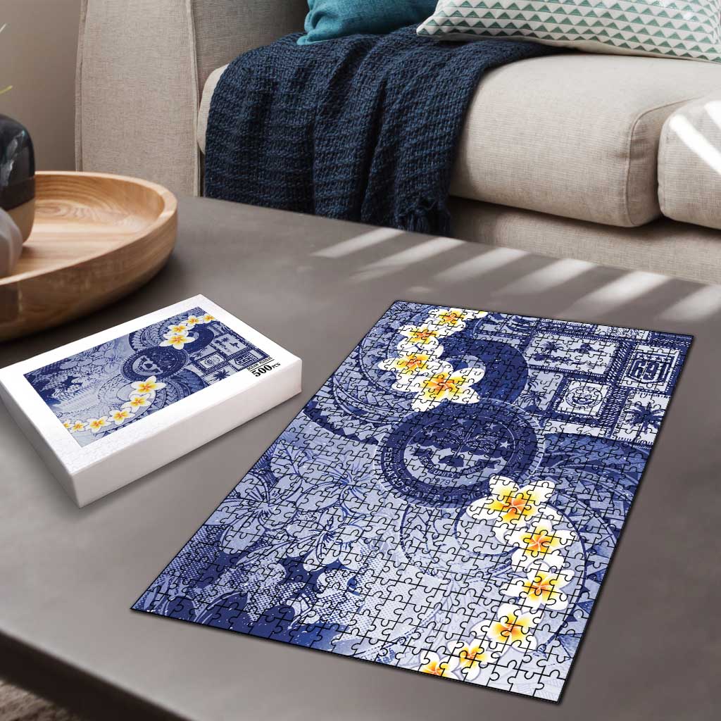 Federated States Of Micronesia Christmas Puzzle Retro Style Dark Version - Polynesian Pride