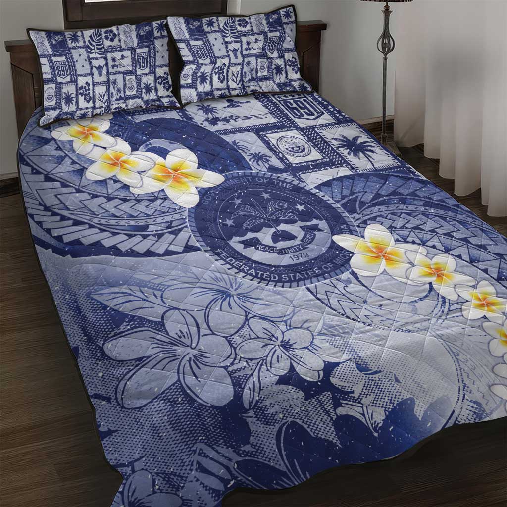 Federated States Of Micronesia Christmas Quilt Bed Set Retro Style Dark Version - Polynesian Pride