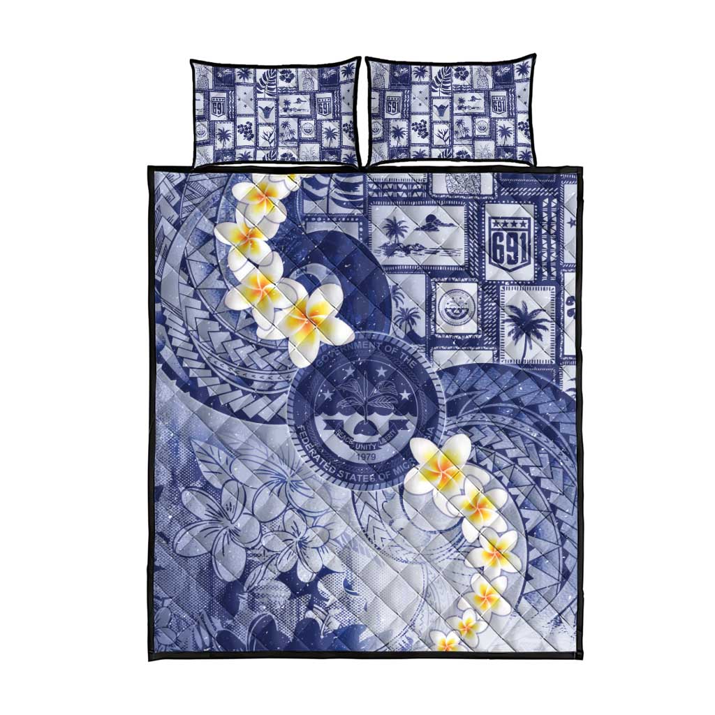 Federated States Of Micronesia Christmas Quilt Bed Set Retro Style Dark Version - Polynesian Pride