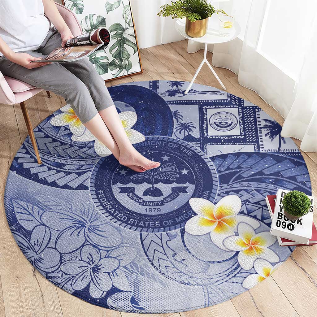 Federated States Of Micronesia Christmas Round Carpet Retro Style Dark Version - Polynesian Pride