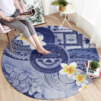 Federated States Of Micronesia Christmas Round Carpet Retro Style Dark Version - Polynesian Pride